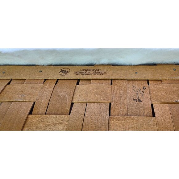 Longaberger Signed 2008 Large Desktop Basket Combo Dividers Red Liner & Protecto - Picture 8 of 12